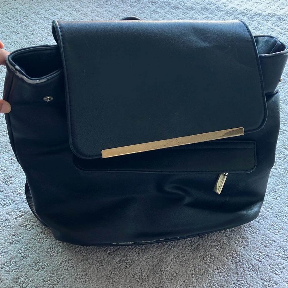 GREAT CONDITION Faux Leather black backpack